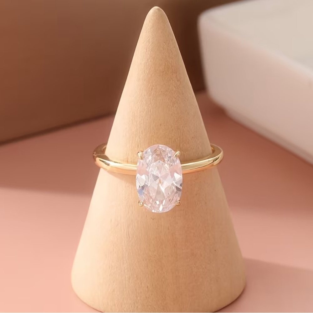 Gold Stackable Engagement Ring Set Size 7 - Picture 7 of 15